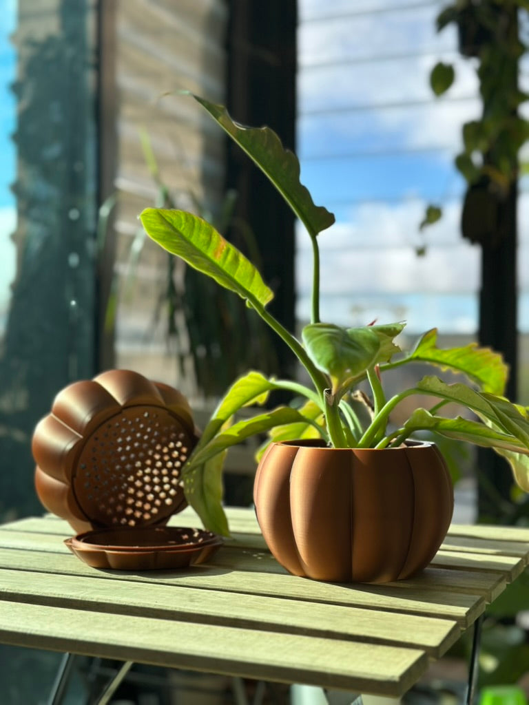 Bronze Pumpkin Planter