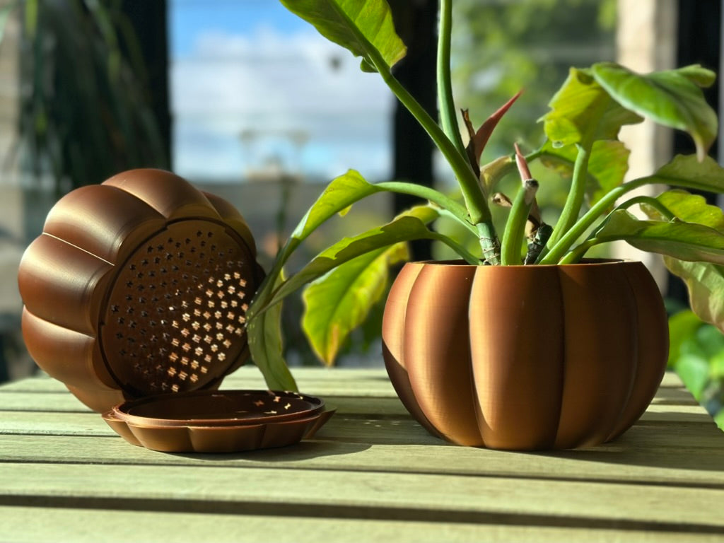 Bronze Pumpkin Planter