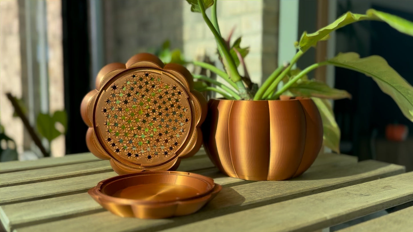 Bronze Pumpkin Planter