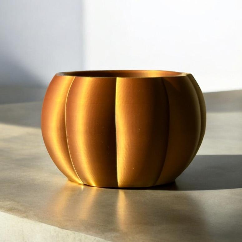 Bronze Pumpkin Planter