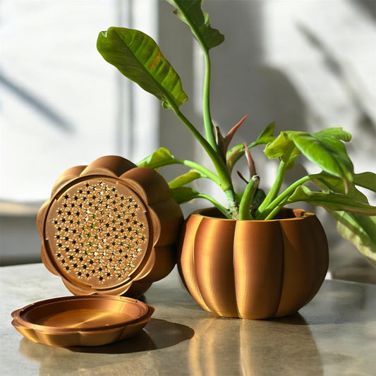 Bronze Pumpkin Planter